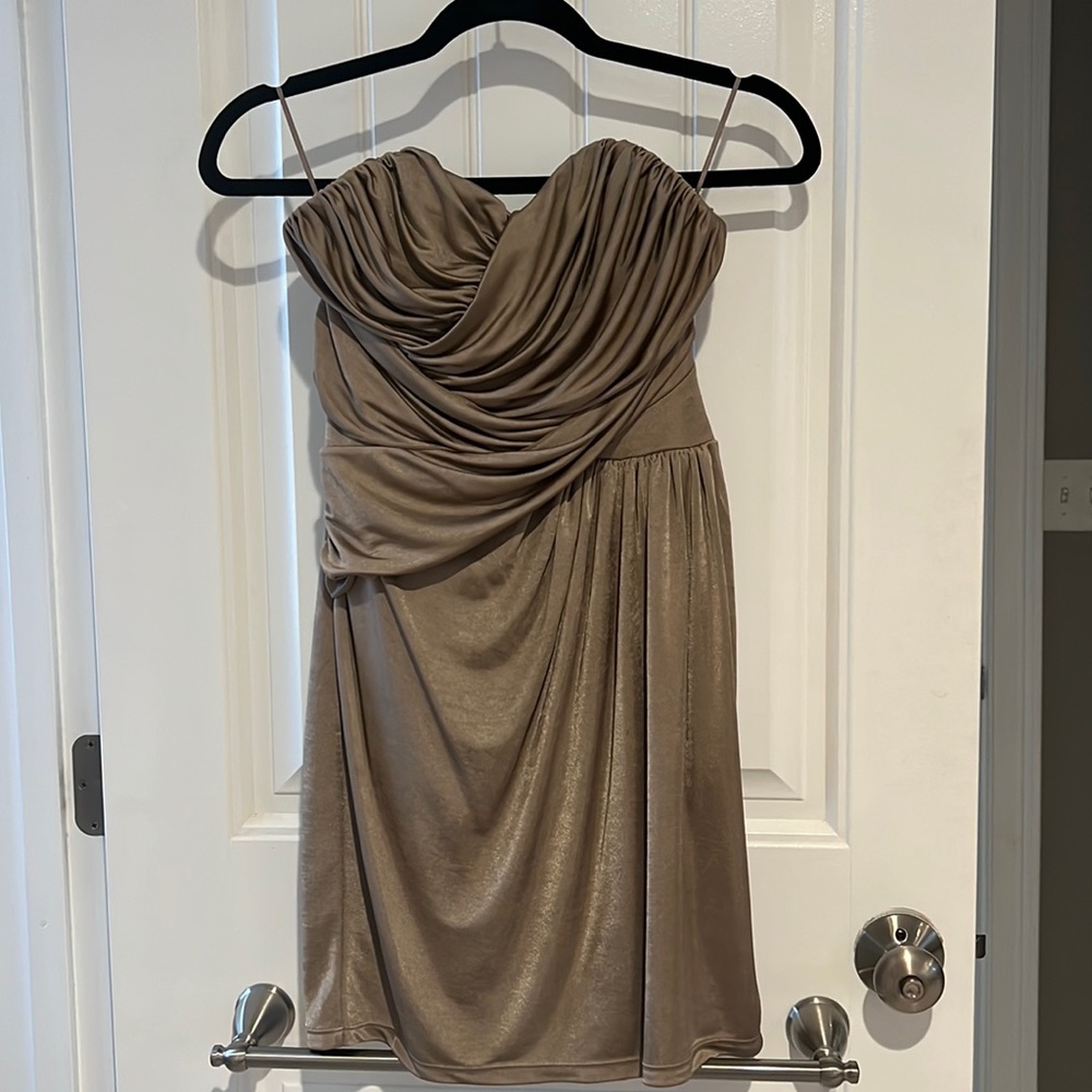 Express strapless wedding guest dress